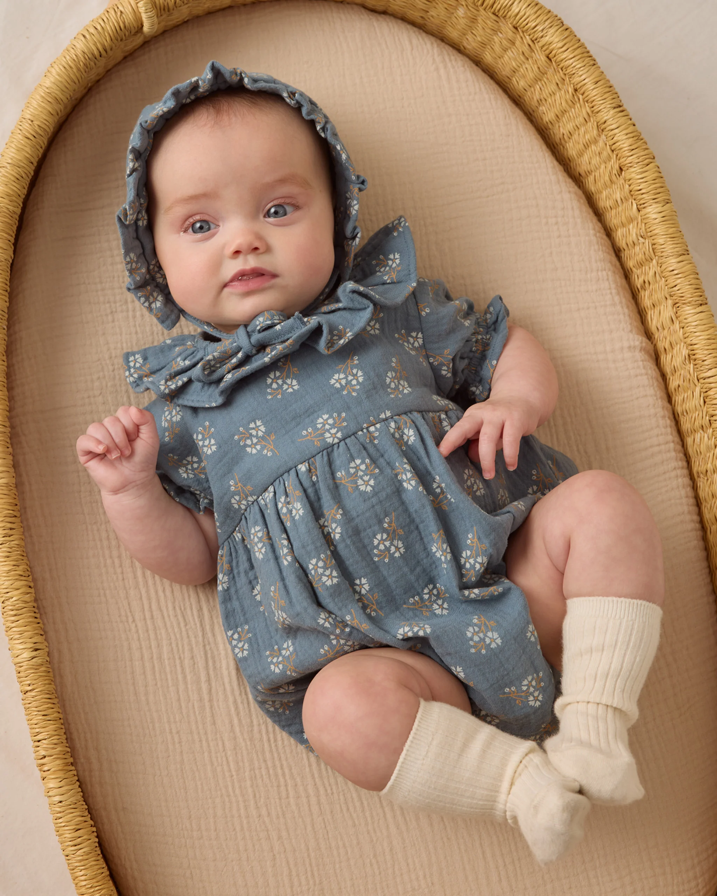 Collared Romper - Blue Floral