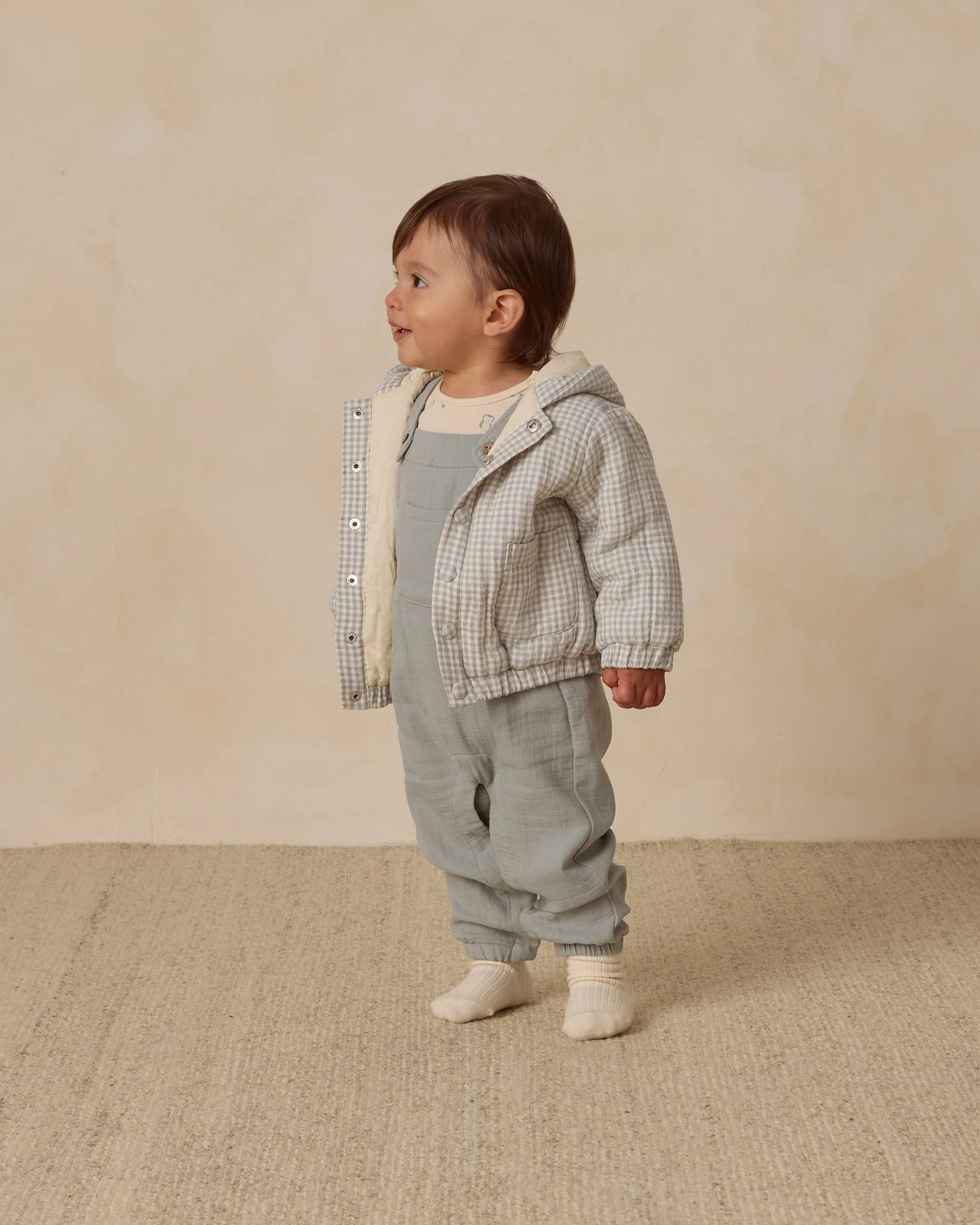 Hooded Jacket - Blue Gingham