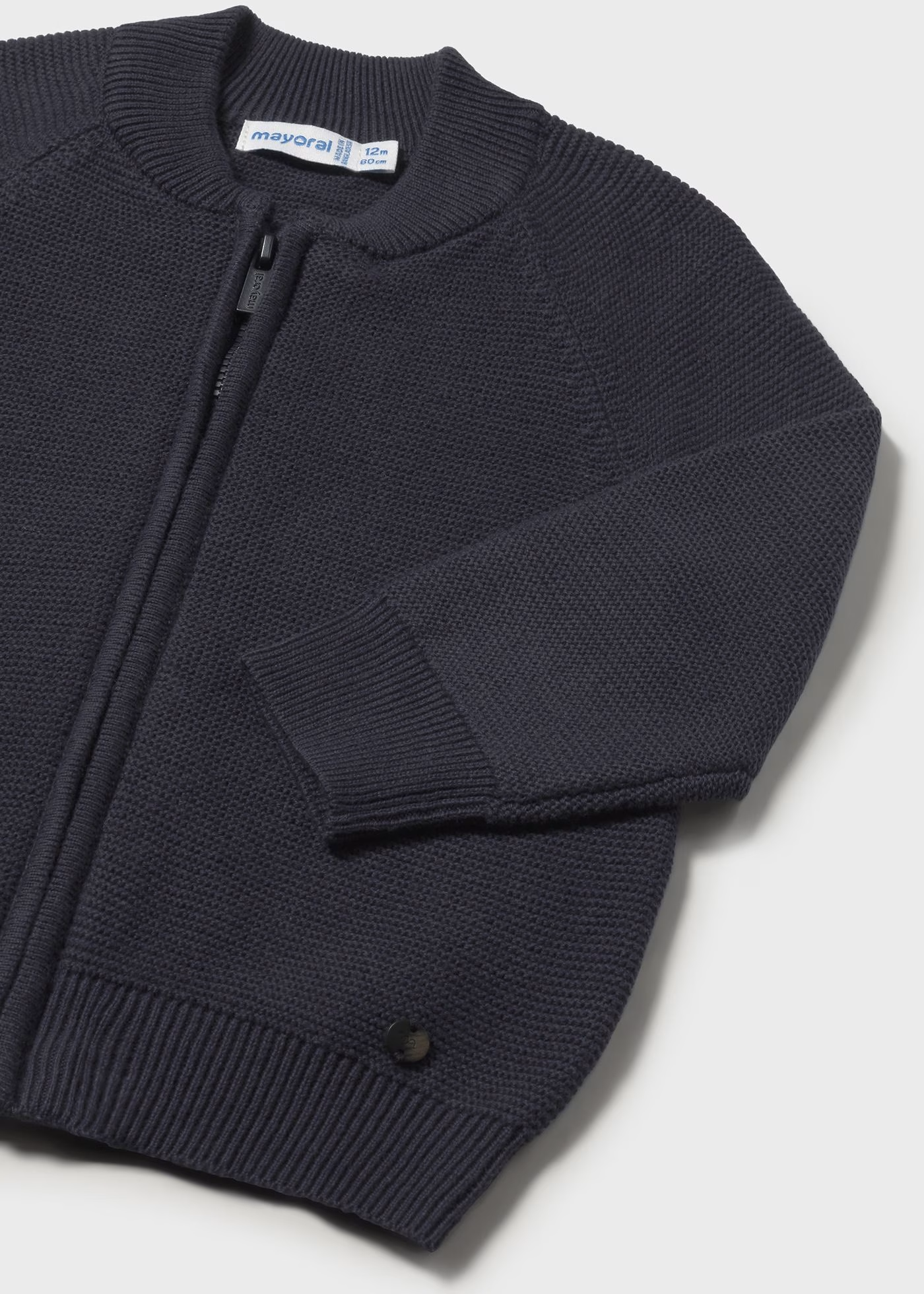 Knit Zip Cardigan - Navy