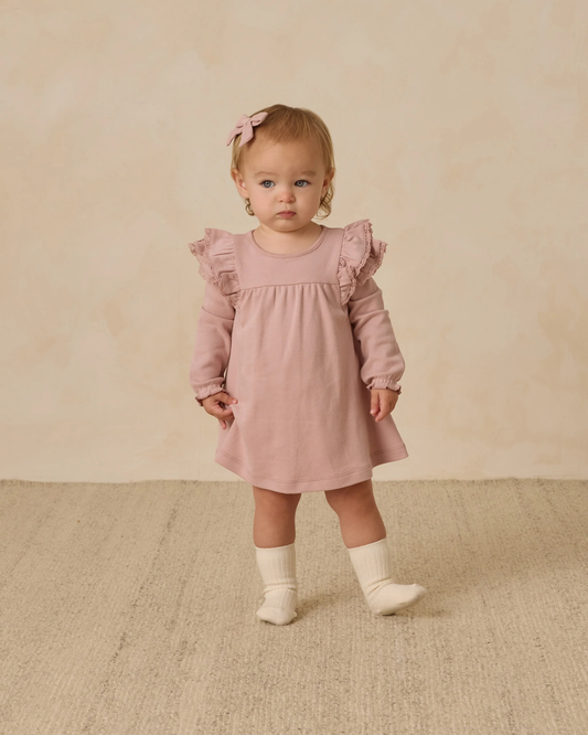 L/S Flutter Dress - Rose