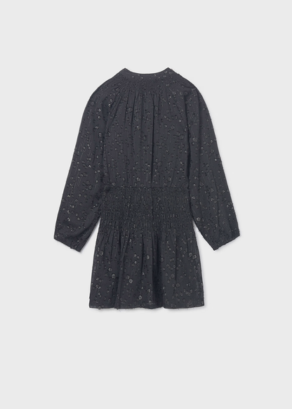 Chiffon L/S Dress - Black