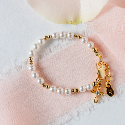 14K Gold-Plated Cross Bracelet