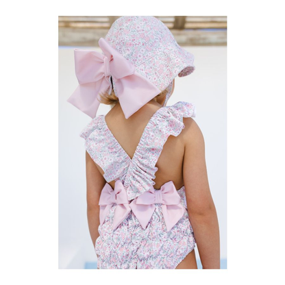 Pink Ditsy Floral Frill Swimsuit