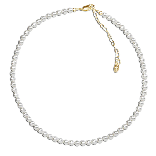 White Pearl Necklace - Silver