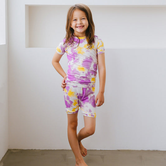 Gold/Purple Tie Dye PJs - GOLDP