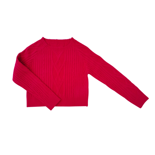 Fuchsia Braid Knit Sweater