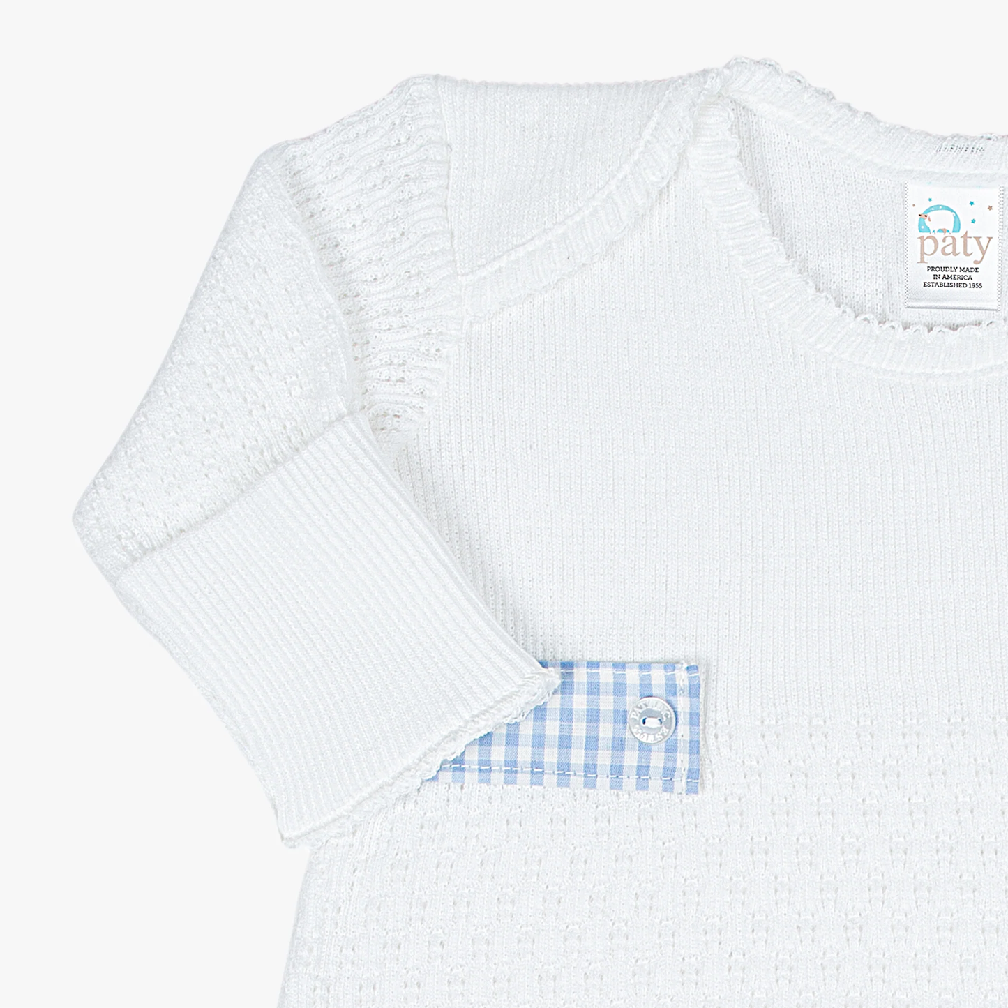 LS Gown W Gingham Tabs - 115GHM