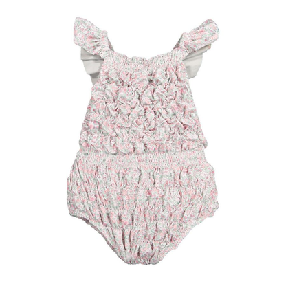 Pink Ditsy Floral Frill Swimsuit