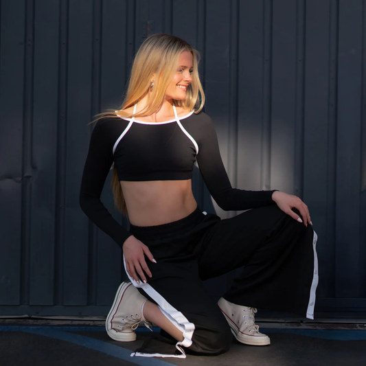 NYC L/S Top - Black/Wht