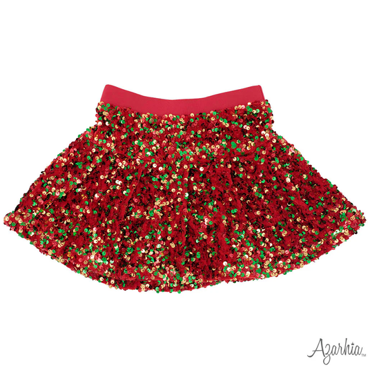 Sequin Velvet Christmas Skort