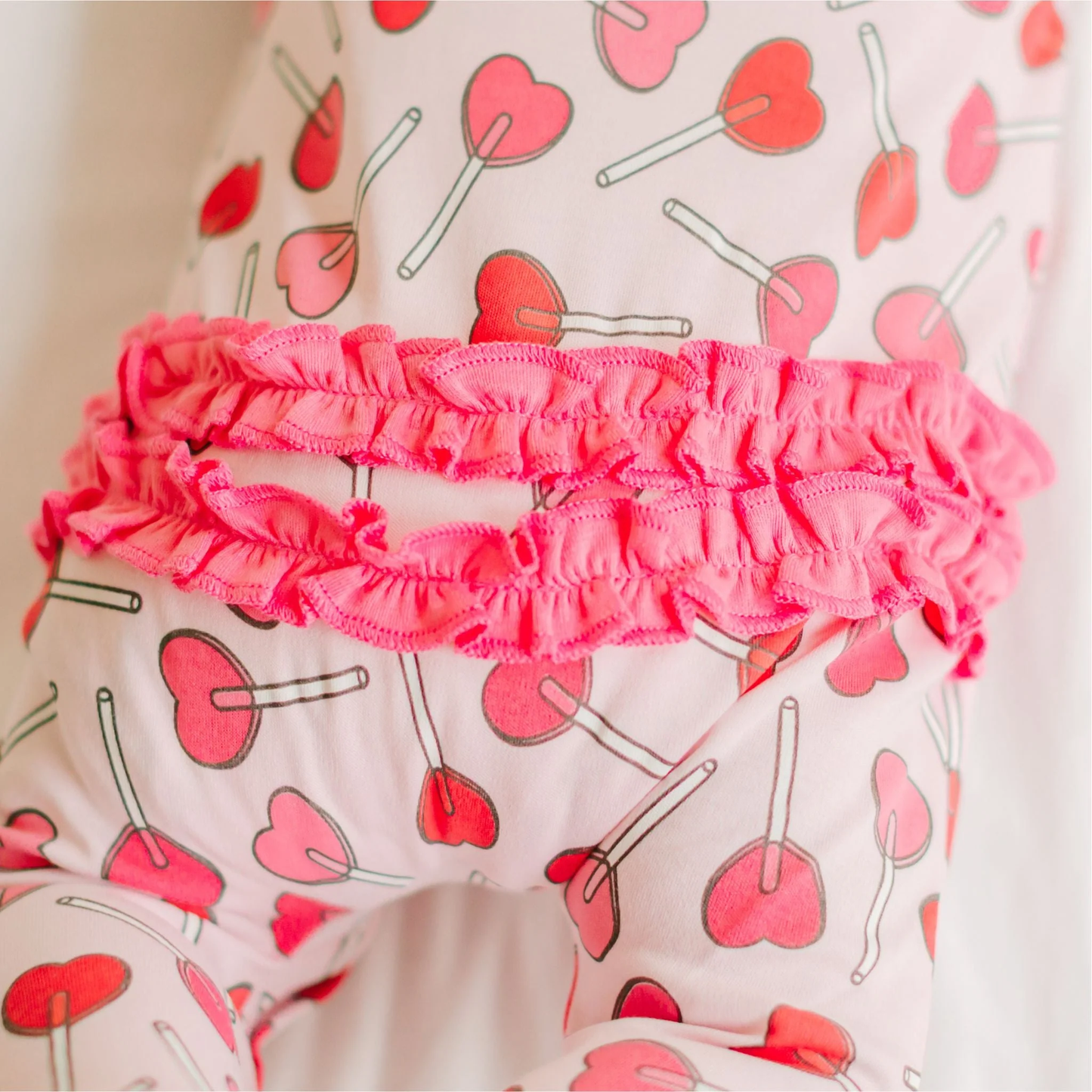 Sweetheart Pops Ruffle Zip Footie