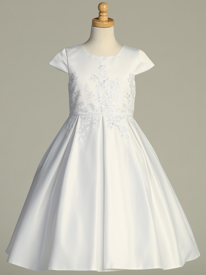 Satin Emb. Tulle Dress