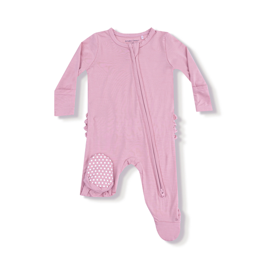 Cameo Ruffle Back Zip Footie