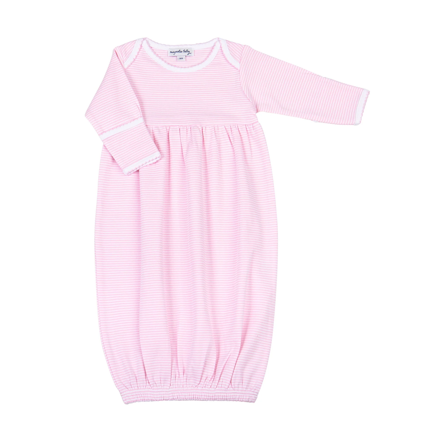 Mini Stripes F24 Gathered Gown - Pink