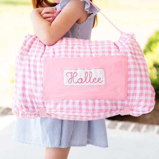 Pink Gingham Nap Mat