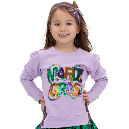 Mardi Gras Beads & Bow Top