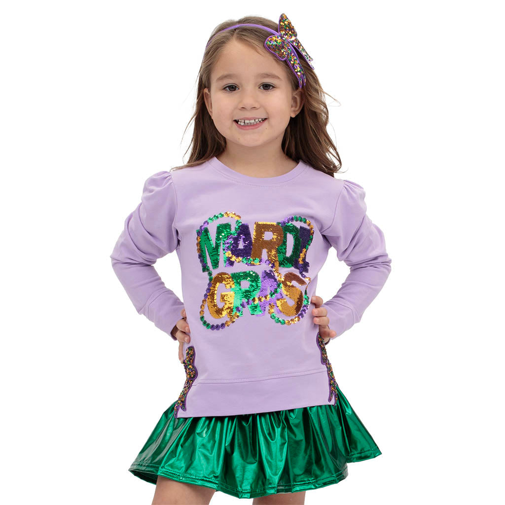 Mardi Gras Beads & Bow Top