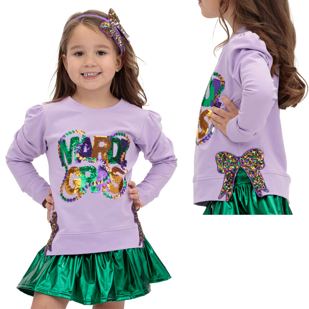 Mardi Gras Beads & Bow Top