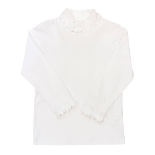 Ruffle Knit Turtleneck - White