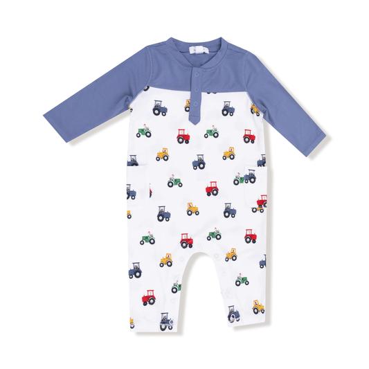 Mini Tractors Contrast Romper