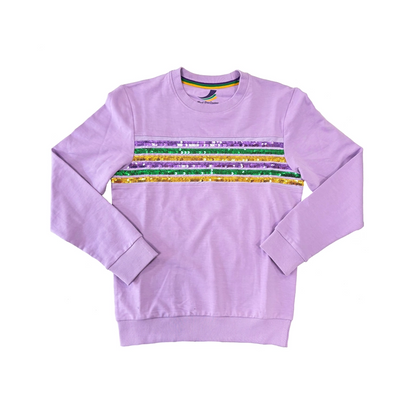 Sequin Stripe L/S French Terry Top