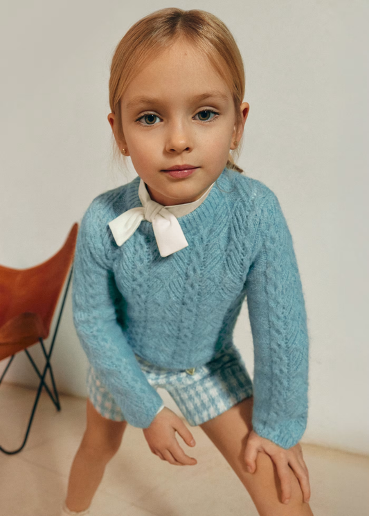 Wavy Knit Sweater - Aqua