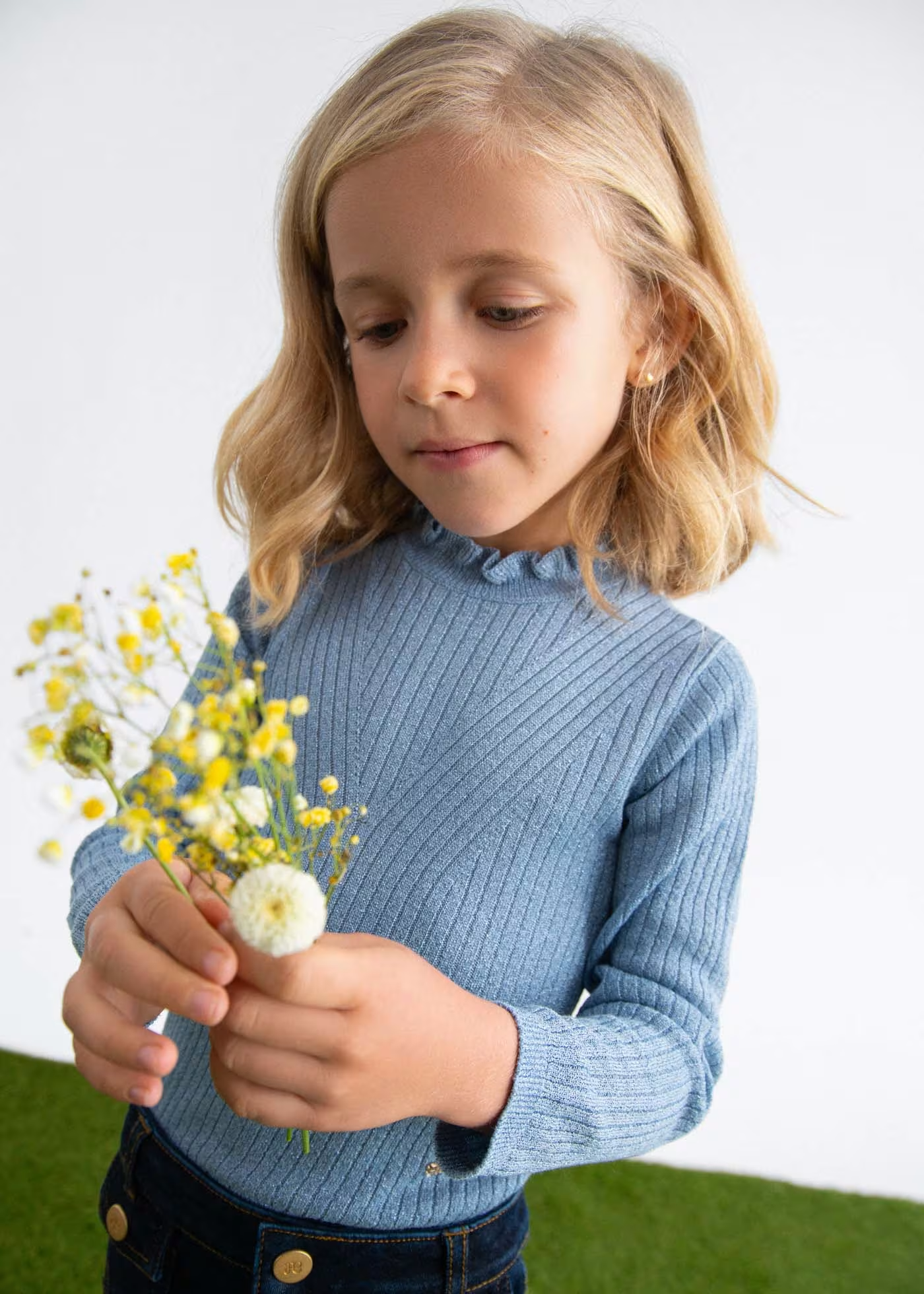 Ribbed Turtleneck - Sky Blue