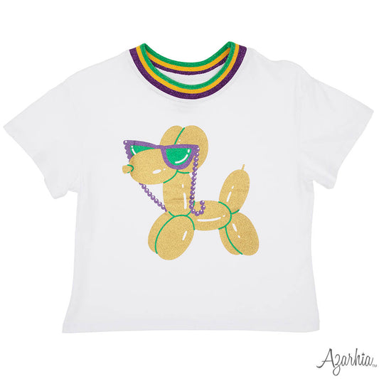 Mardi Gras Balloon Dog Tee
