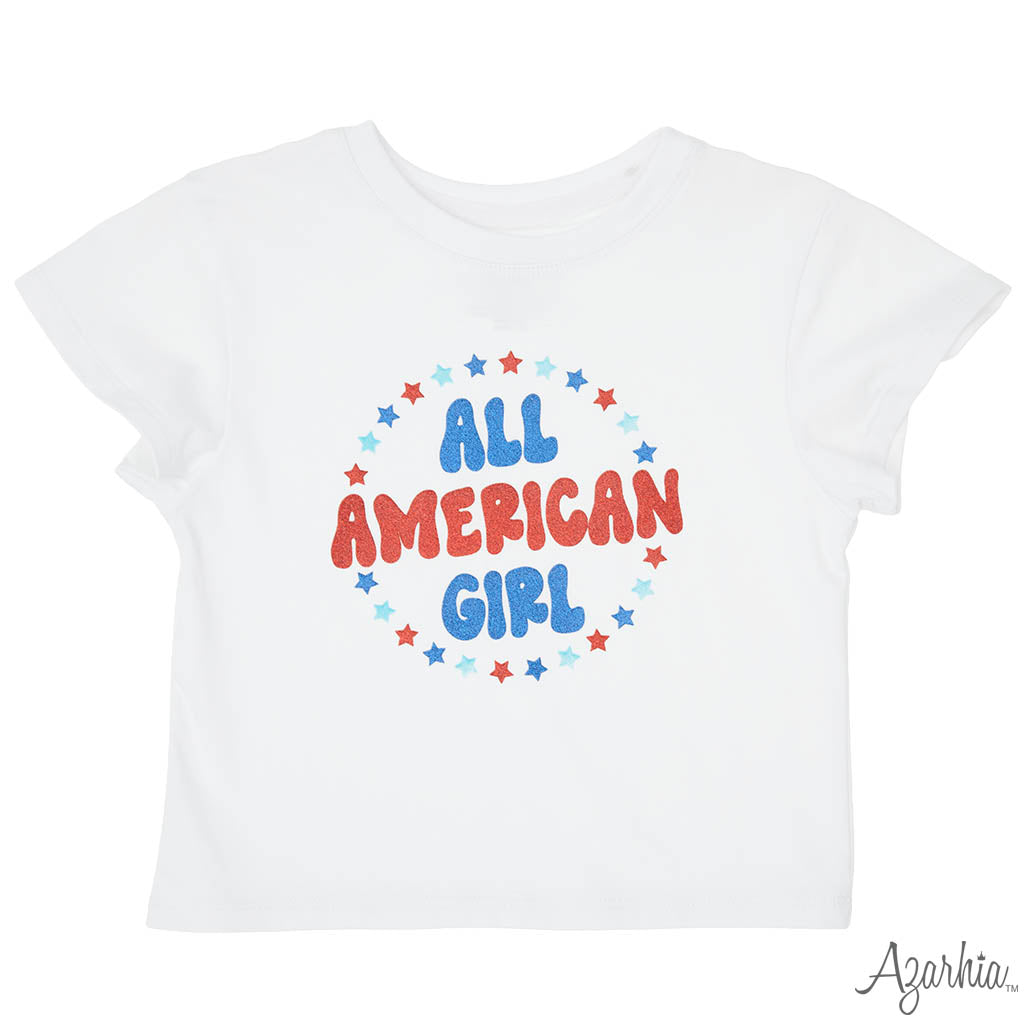 Glitter American Girl White Boxy