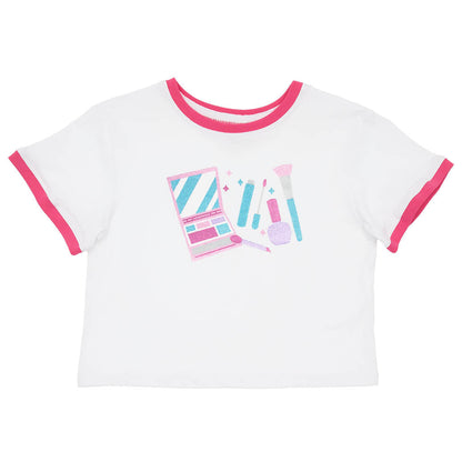 Glitter Make Up Ringer Tee