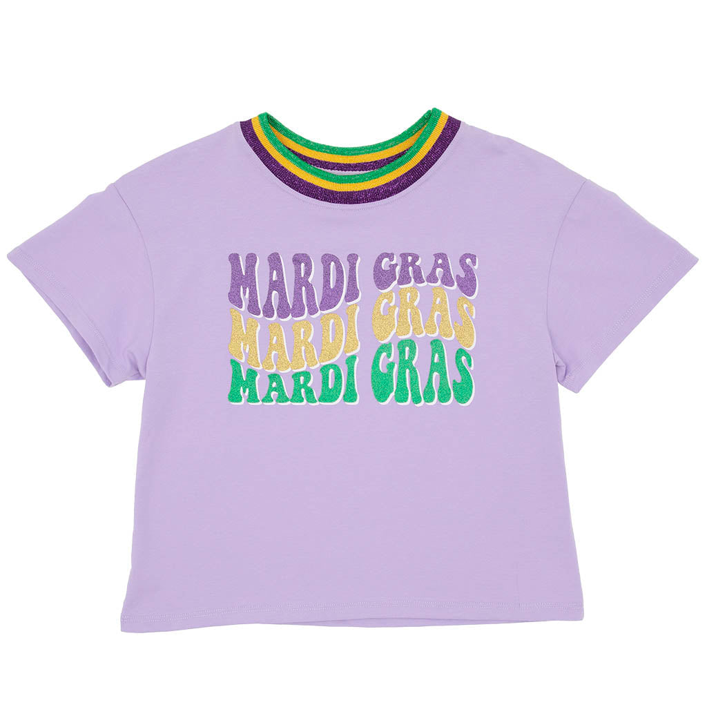 Mardi Gras Glitter Boxy Tee
