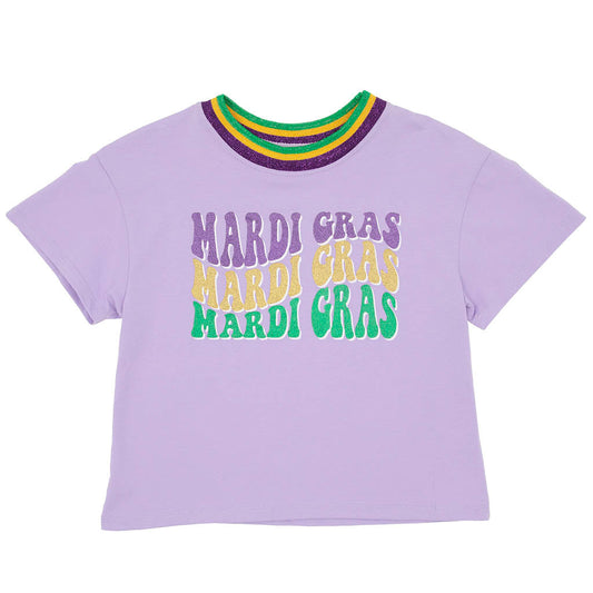 Mardi Gras Glitter Boxy Tee