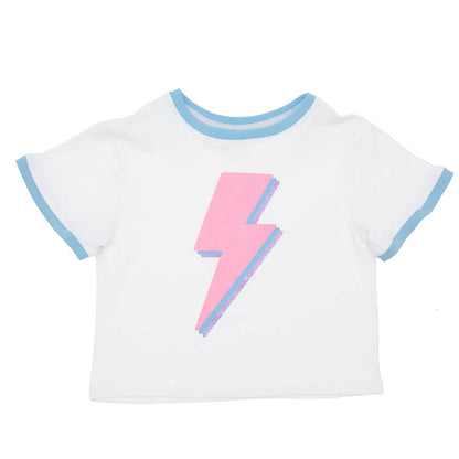 Pink Lightning Bolt Ringer Tee