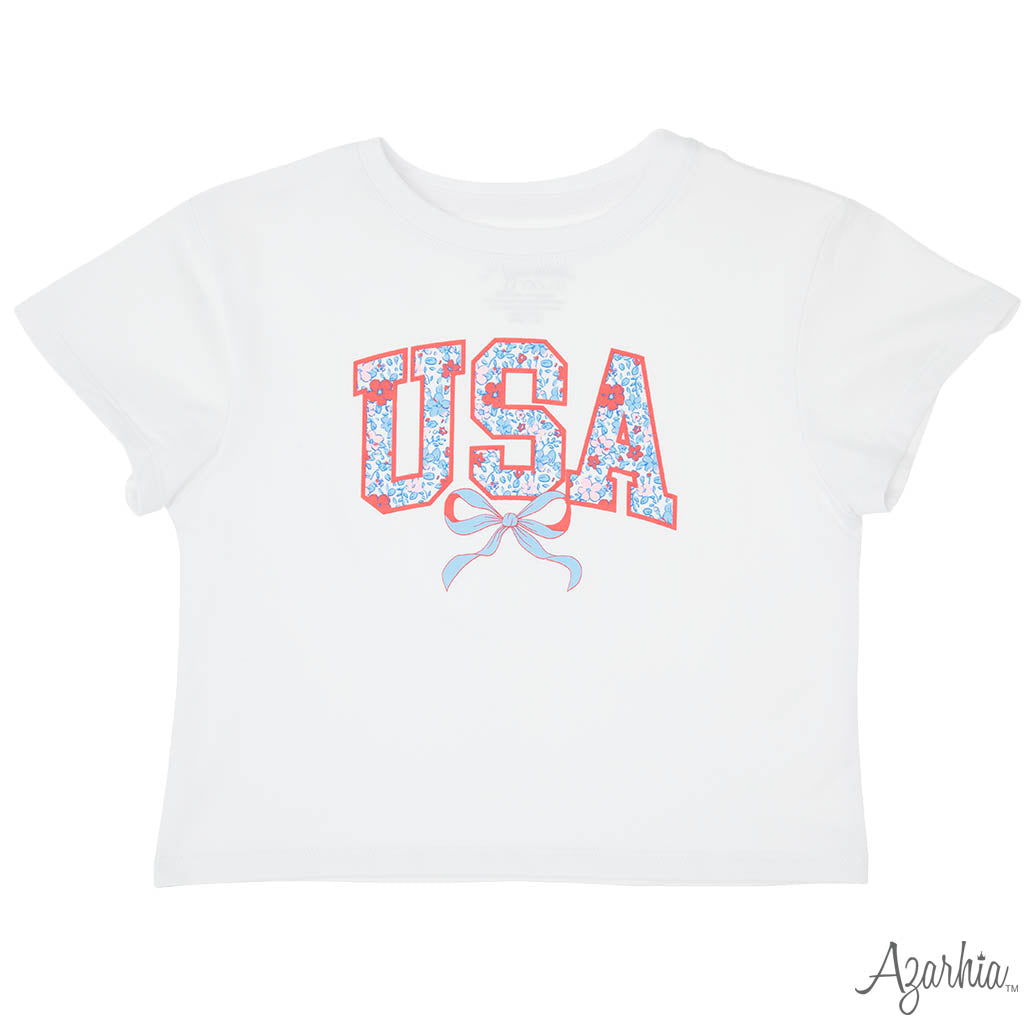 American Floral USA White Boxy