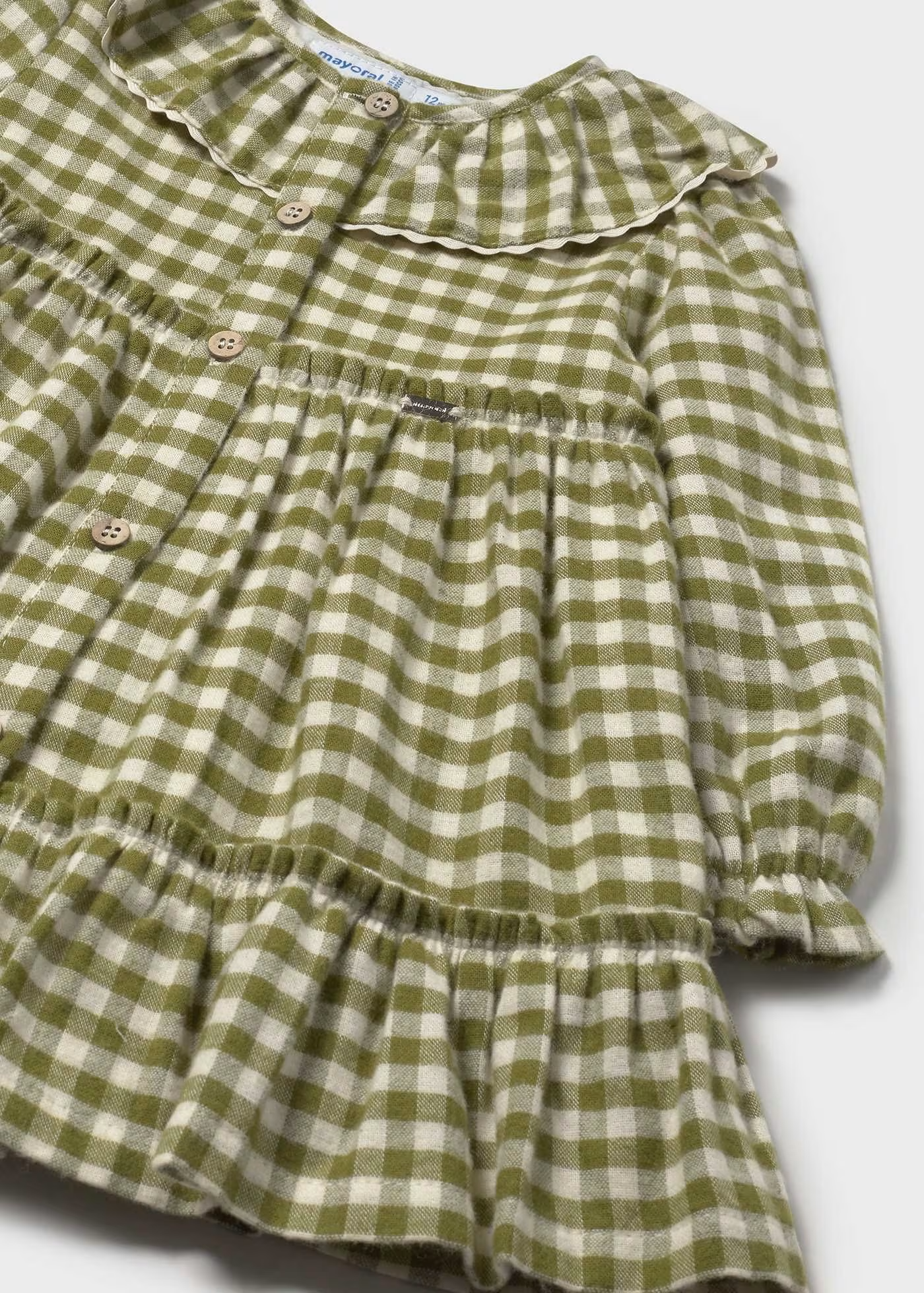 Gingham Collar Dress - Green