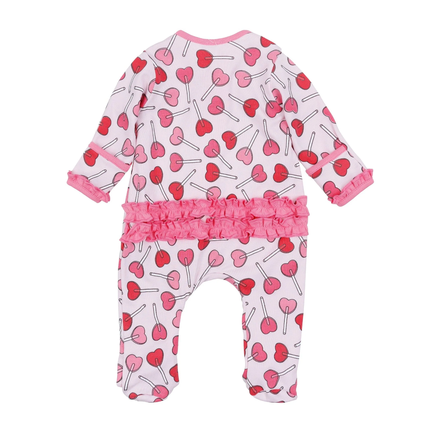 Sweetheart Pops Ruffle Zip Footie