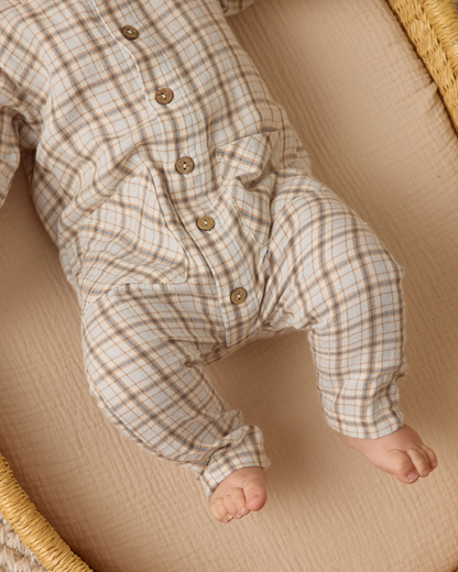 Pocket Jumpsuit - Blue Plaid