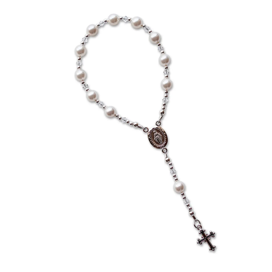 White Rosary - Sterling Silver