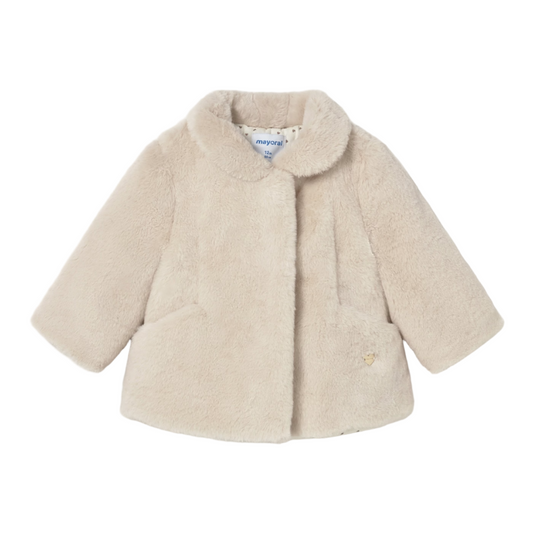 Faux Fur Coat - Sand
