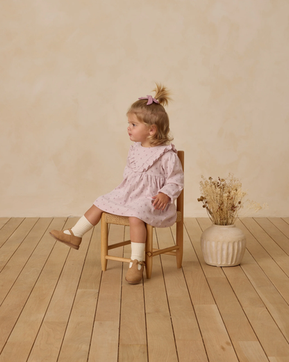 Ruffle V L/S Dress - Lilac Ditsy
