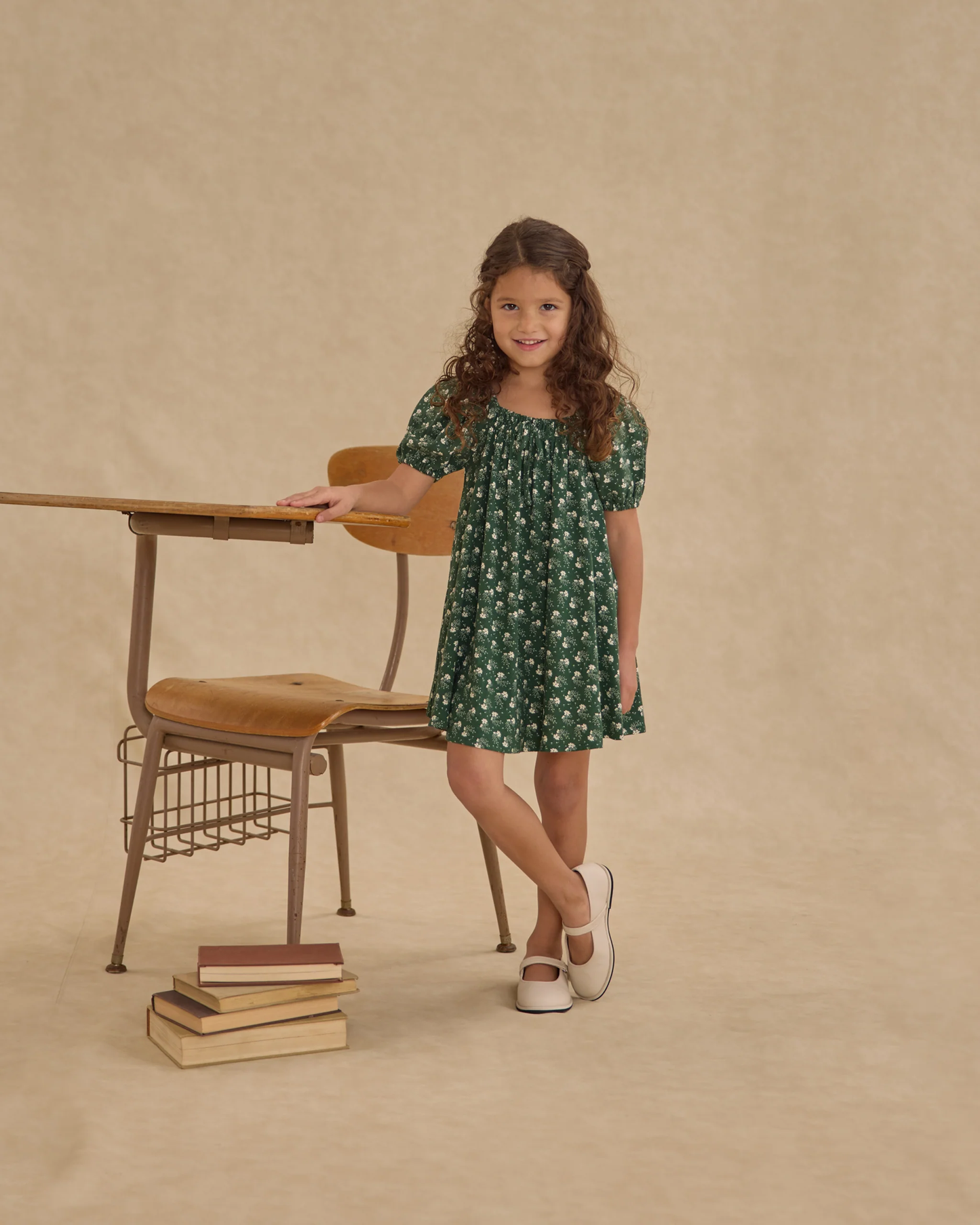 Sabrina Mini Dress - Green Ditsy