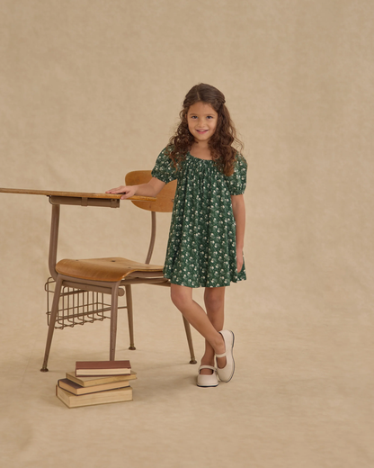 Sabrina Mini Dress - Green Ditsy