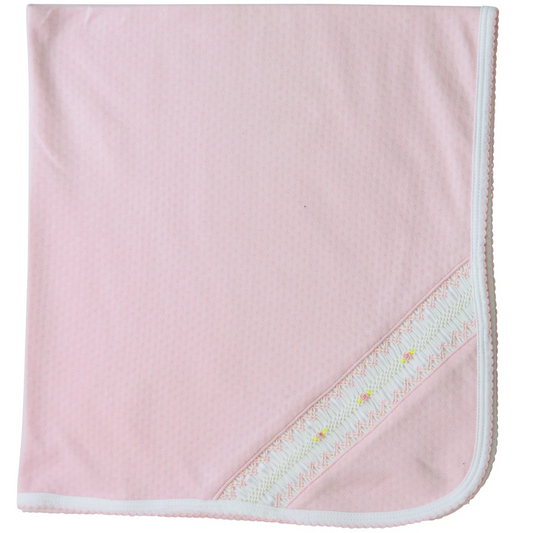 Sweet Pink Smocked Blanket