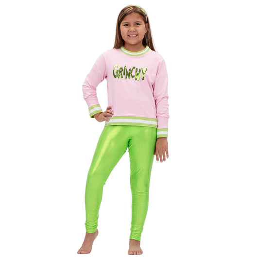 Shimmer Legging - Lime Green