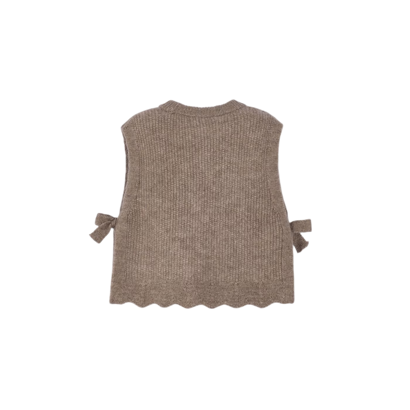 Knit Side Bows Vest - Taupe
