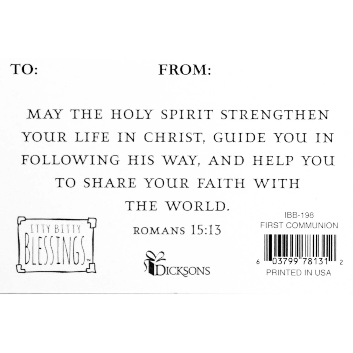 Cross & First Communion Card