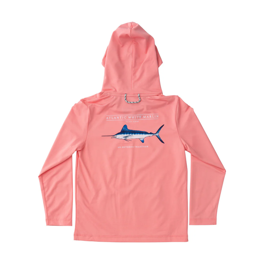 White Marlin Fish Pink Perf. Hoodie