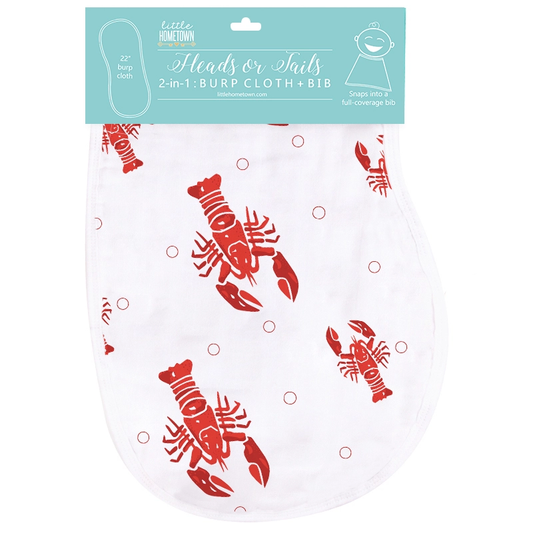 Burp Cloth & Bib: Heads or Tails