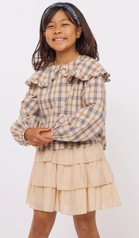 Hot Cocoa Plaid - Collar Top