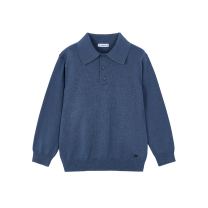 Knit L/S Polo - Navy